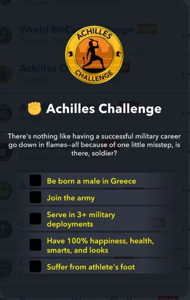 achilles challenge in bitlife