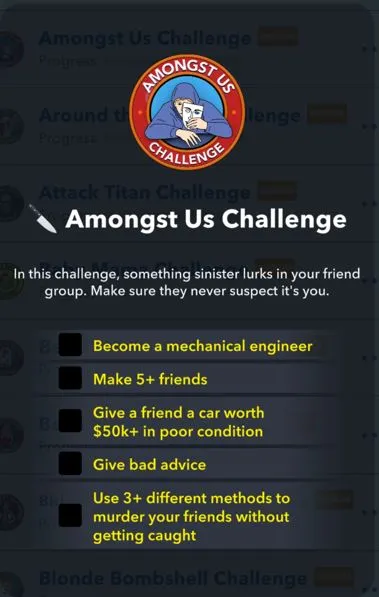 among us challenge in bitlife