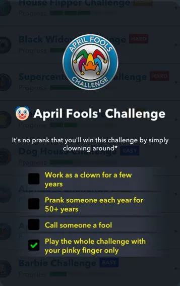 april fools challenge in bitlife