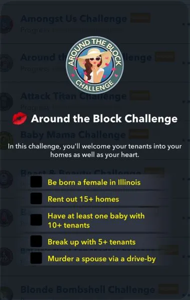 around the block challenge in bitlife