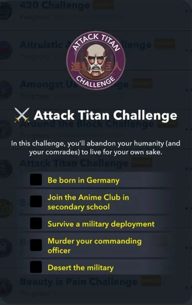 attack titan challenge in bitlife