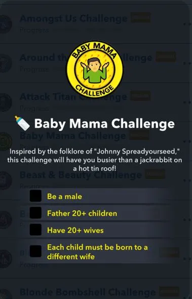 baby mama challenge in bitlife