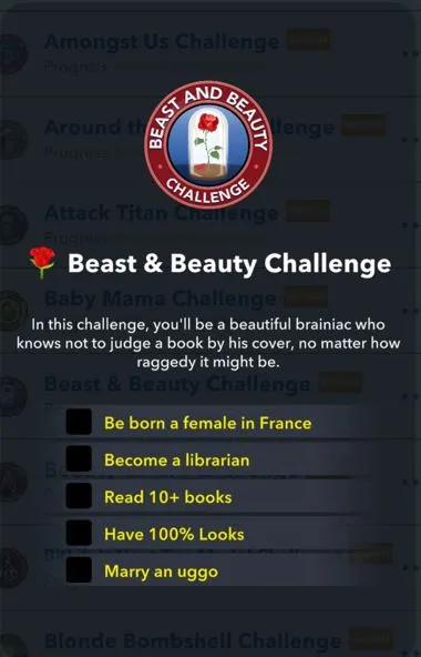 beast and beauty challenge in bitlife