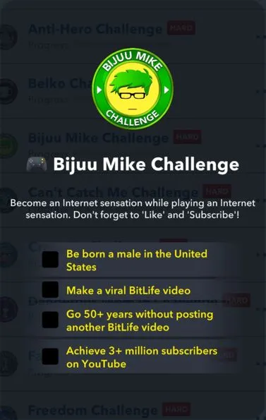 bijuu mike challenge in bitlife