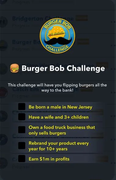 burger bob challenge in bitlife