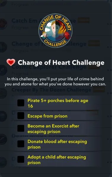 change of heart challenge in bitlife