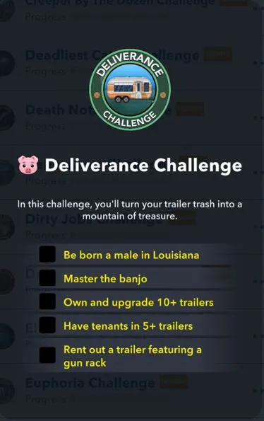 deliverance challenge in bitlife