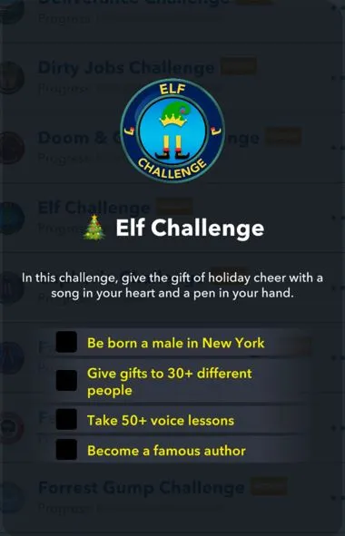 elf challenge in bitlife