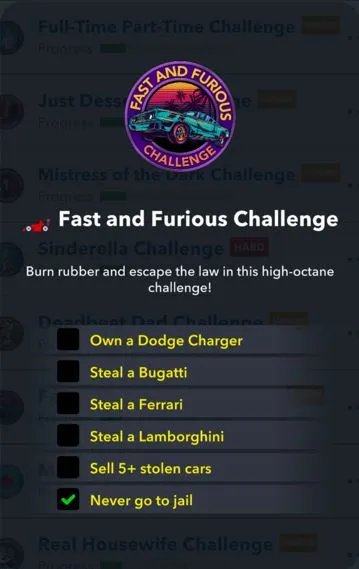 fast and furious challenge in bitlife