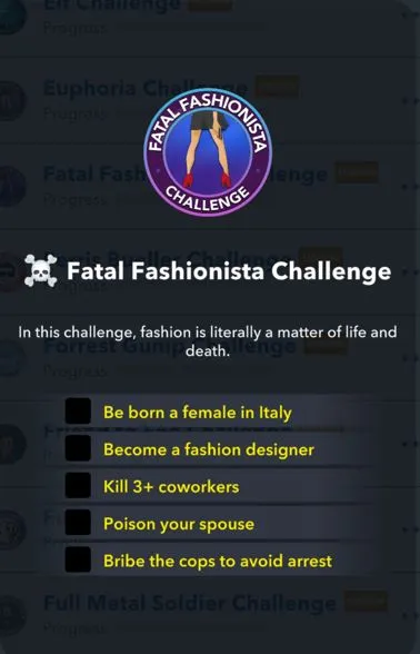 fatal fashionista challenge in bitlife