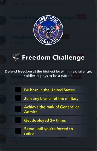 freedom challenge in bitlife