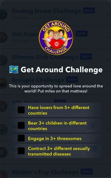 get around challenge in bitlife