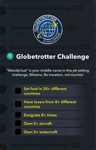 globetrotter challenge in bitlife