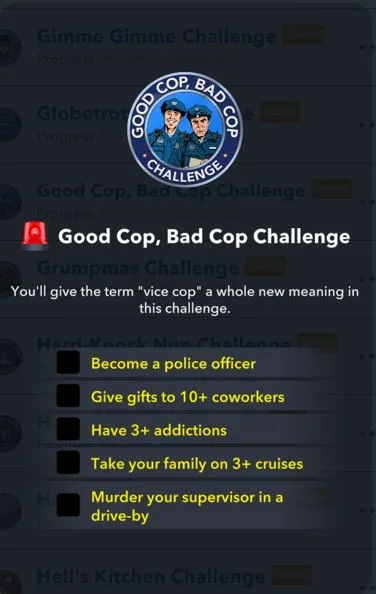 good cop bad cop challenge in bitlife