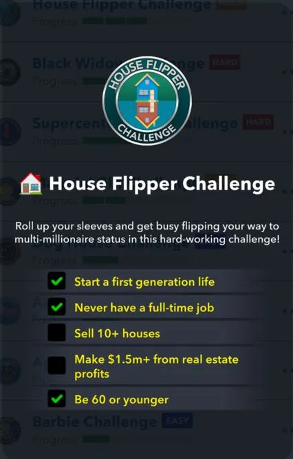 house flipper challenge in bitlife